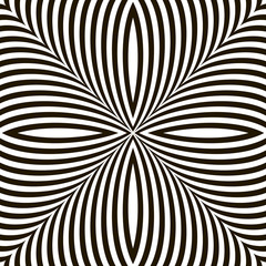 Black and White Geometric Vector Shimmering Optical Illusion. Mo