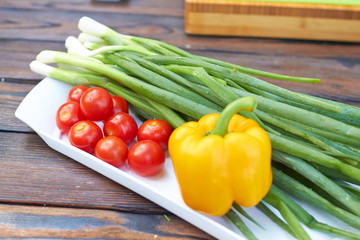 fresh vegetables at a picnic