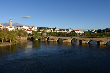 Obraz premium City and Romanesque bridge Mirandela, Tras-os-Montes.e Alto Douro, Portugal