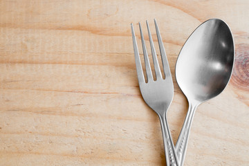 Stainless steel spoon and fork