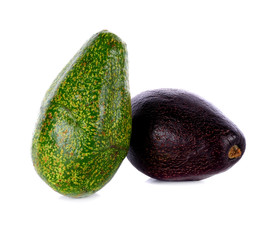Avocados on white background