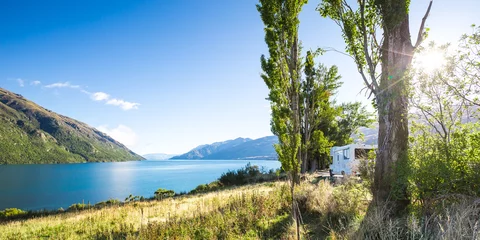 Foto auf Glas Wohnmobil @ Lake Wakatipu, Neuseelandd © A. Karnholz