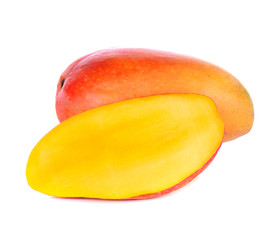 Mango  slices on white background