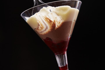 creamy chocolate dessert in a glass