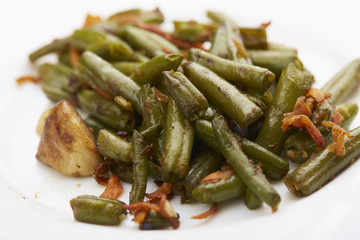 stewed green beans closeup