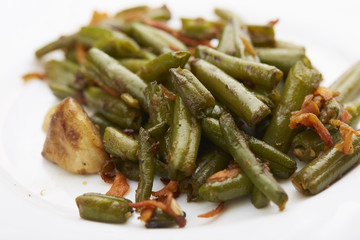 stewed green beans closeup