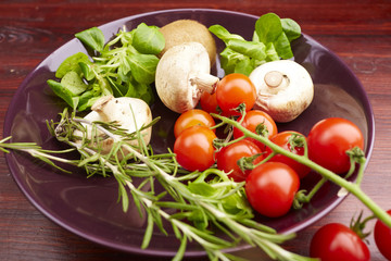 healthy eating fresh vegetables and fruits mushrooms