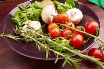 healthy eating fresh vegetables and fruits mushrooms