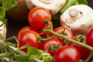 healthy eating fresh vegetables and fruits mushrooms