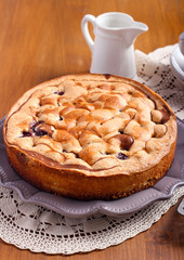 Marble sponge cake with cherry