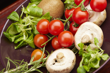 healthy eating fresh vegetables and fruits mushrooms