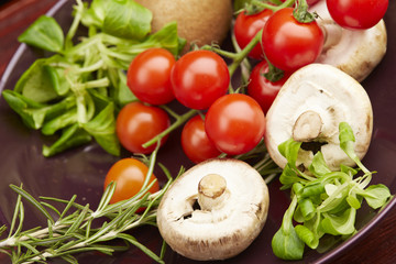 healthy eating fresh vegetables and fruits mushrooms
