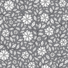 Floral drawn sketch background.