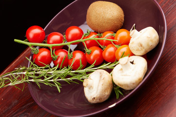 healthy eating fresh vegetables and fruits mushrooms