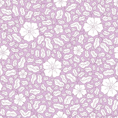 Vector illustration of seamless pattern with abstract flowers