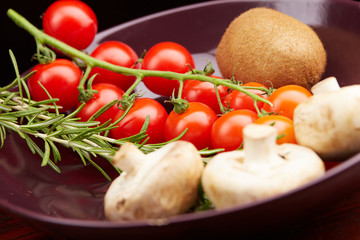 healthy eating fresh vegetables and fruits mushrooms