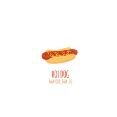 Vector Hot-Dog illustration. Flat Vector. Icon