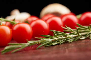 cherry tomatoes and mushrooms