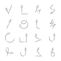 hand drawn sketch of arrows