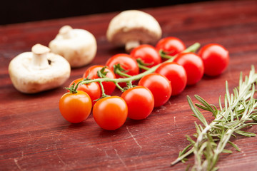 cherry tomatoes and mushrooms