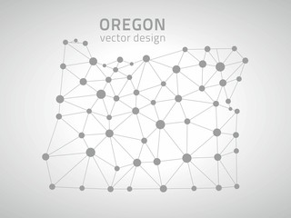 Oregon grey vector outline map