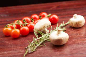 cherry tomatoes and mushrooms