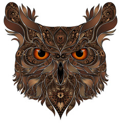 Beautiful brown owl vector patterns