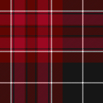 Pride of wales fabric texture red and black tartan seamless patt