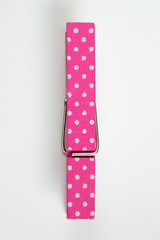 Pink Clothes Pin with Fun Patterns Top View