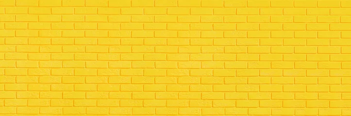 Crédence de cuisine en verre imprimé Mur de briques Yellow brick wall background