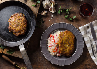 Potato pancakes with coleslaw