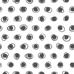 Seamless Black and White Pattern. Polka Dot Texture. Stylish Fashion Print