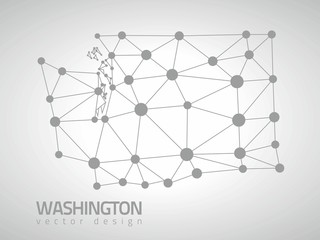 Washington grey vector outline map