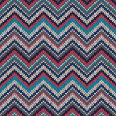 Seamless geometric ethnic spokes knitted pattern