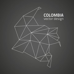 Colombia contour vector map