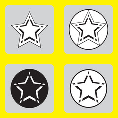 monochrome icons with stars