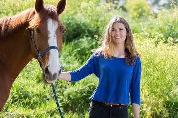 pretty girl with her horse