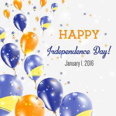 Tokelau Independence Day Greeting Card. Flying Balloons in Tokelau National Colors. Happy Independence Day Tokelau Vector Illustration.