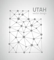 Utah grey polygonal vector map