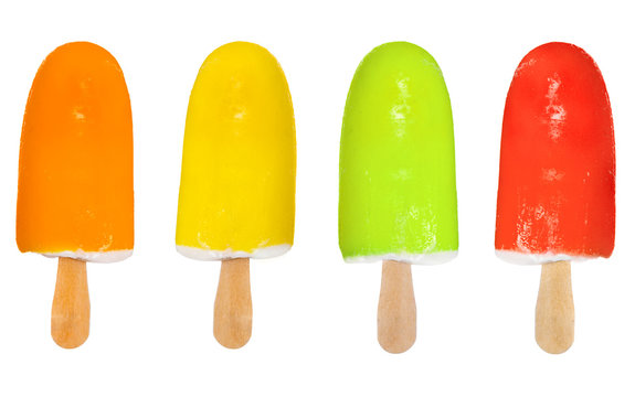 Set of popsicles in colorful glaze