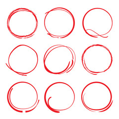 red circle markers