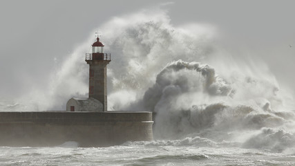 Stormy and sunny waves
