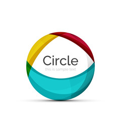 Circle logo. Transparent overlapping swirl shapes. Modern clean business icon