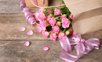 Beautiful romantic composition with flowers. St. Valentines Day background