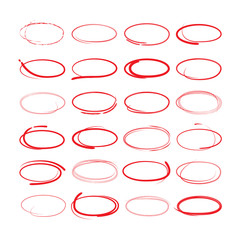 red circle markers