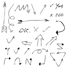 hand drawn arrows, doodle arrows