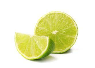 Fresh limes, isolated on white