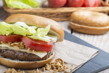 Burger with ingridients