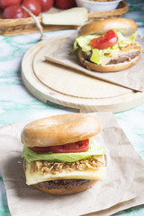 Burgers with ingridients