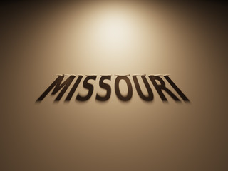 3D Rendering of a Shadow Text that reads Missouri